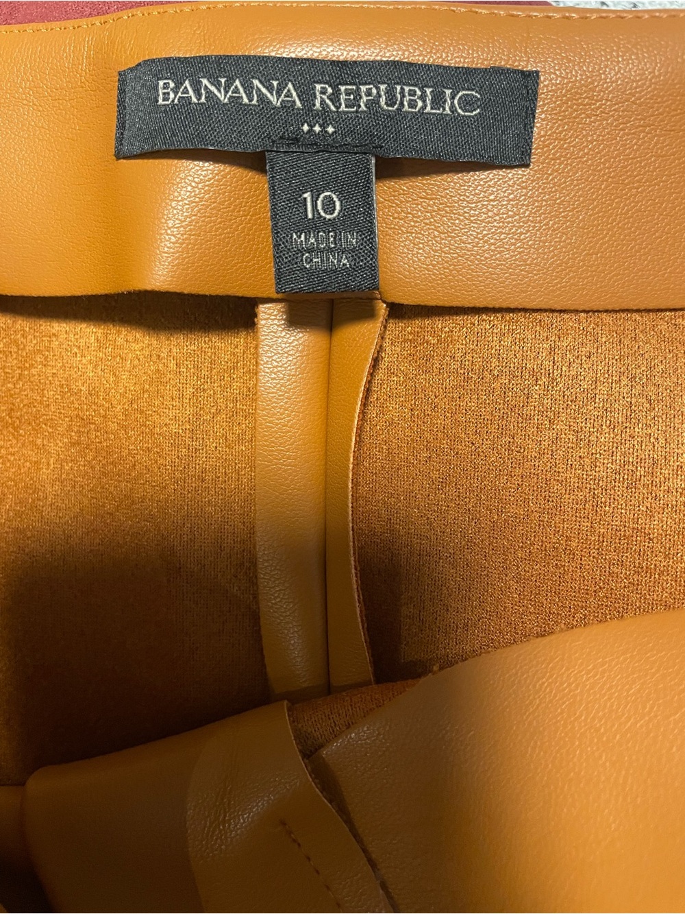 Banana Republic Button-Front Faux Leather Midi Skirt in Caramel - Picture 4 of 6